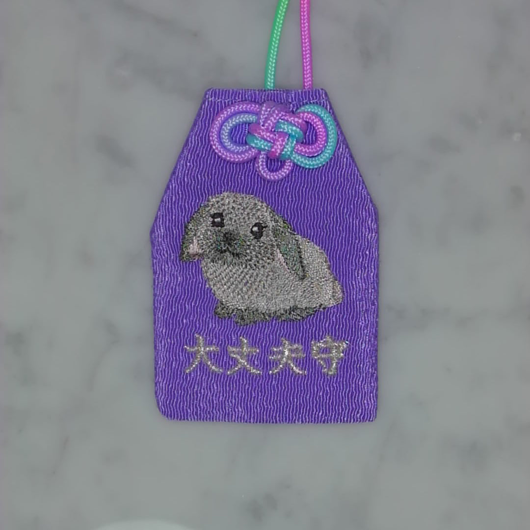 Lop-Eared Rabbit "Okay, I'll protect you" | Animal Embroidery Amulet
