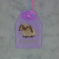 Floppy-Eared Rabbit "Okay Protection" | Animal Embroidery Amulet