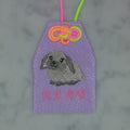 Lop-Eared Rabbit "Okay Protection" | Animal Embroidery Amulet